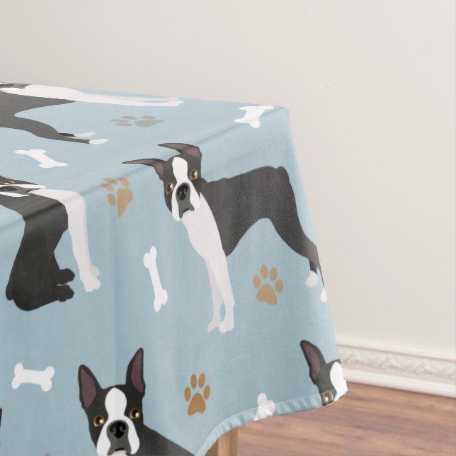 Toalha De Mesa Ossos e patas de Boston Terrier (Posição Original)