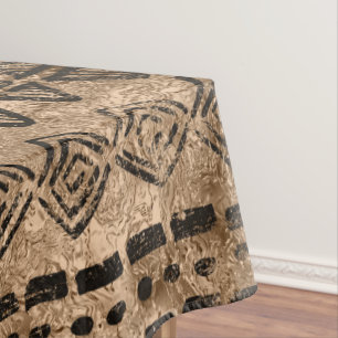 Toalha De Mesa Ouro antigo e teste padrão étnico tribal preto