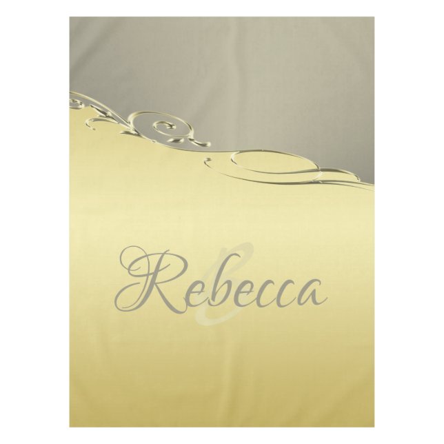 Toalha De Mesa Ouro de luxo decorativo em ouro e prata (Frente)