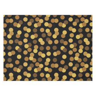 Toalha De Mesa Ouro elegante e teste padrão de bolinhas preto
