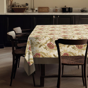 Toalha De Mesa Ouro Era Glamor Floral Vitoriano Damasco