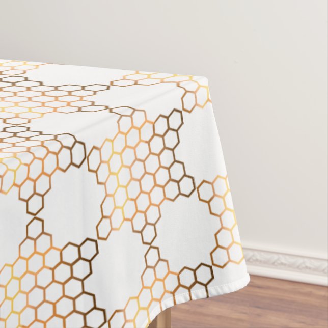 Toalha De Mesa Ouro Judeu Estrela Honeycomb em Branco, grande (Posição Original)