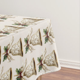 Toalha De Mesa Ouro Natal Bell Lindas Folhas Verdes