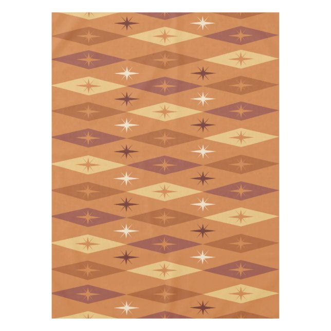 Toalha De Mesa Ouros Atômicos de 1950 Estrelas Laranja (Frente)