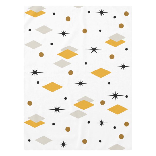 Toalha De Mesa Ouros da Idade do Espaço Branco Laranja (Frente)