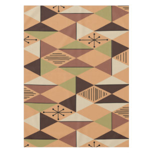 Toalha De Mesa Ouros de Arte Atômica Laranja Verde Marrom