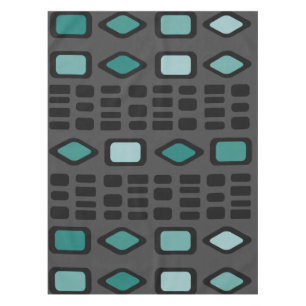Toalha De Mesa Ouros Retro Retornam Turquesa Preta