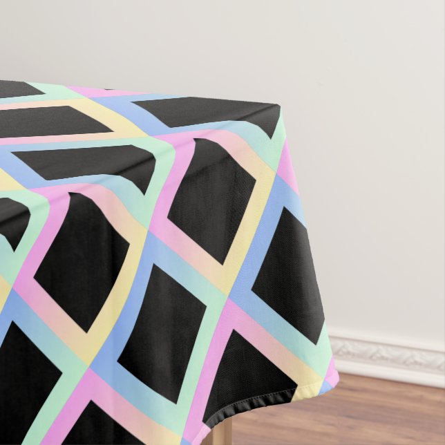 Toalha De Mesa Ouros Simétricos Pretos com Quadros de Gradação (Posição Original)