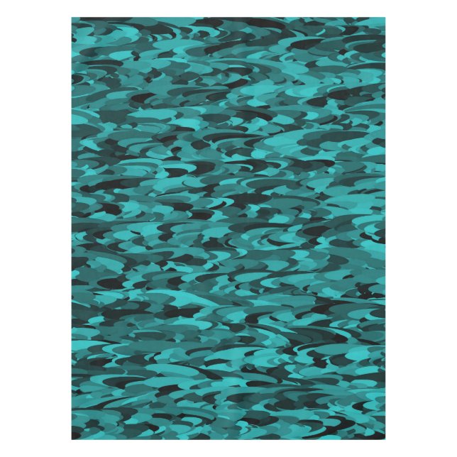 Toalha De Mesa Padrão Abstrato Azul-marinho Preto (Frente)