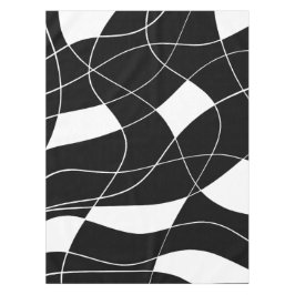 Toalha De Mesa padrão abstrato preto e branco moderno