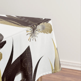 Toalha De Mesa Padrão Abstrato Preto e Branco Moderno
