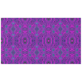 Toalha De Mesa Padrão Abstrato Trippy Retro Magenta e Preto