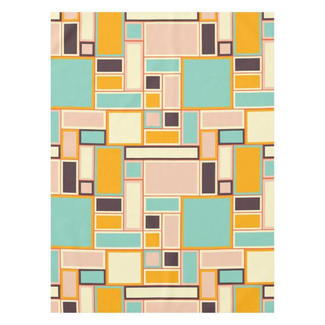 Toalha De Mesa Padrão abstrato vibrante com retângulos (Frente)