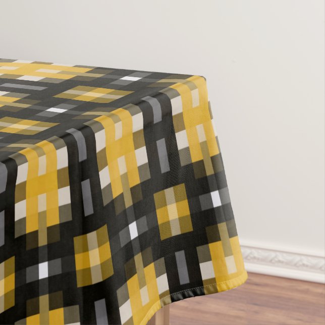 Toalha De Mesa Padrão Amarelo e Preto (Posição Original)