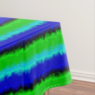 Toalha De Mesa Padrão arco-íris 3D abstrato azul verde