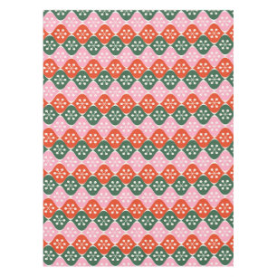 Toalha De Mesa Padrão Atômico Retro Mid Mod Rosa Verde Natal