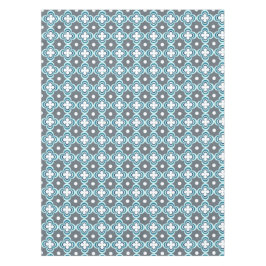 Toalha De Mesa Padrão Azul e Cinza