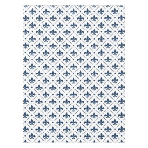 Toalha De Mesa Padrão azul escuro Fleur De Lis sobre fundo branco