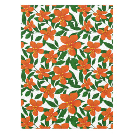 Toalha De Mesa Padrão Botânico Verde Floral Laranja Vermelho