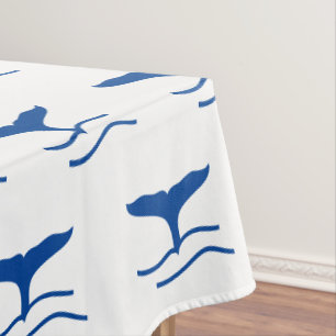 Toalha De Mesa Padrão branco azul-claro moderno verão