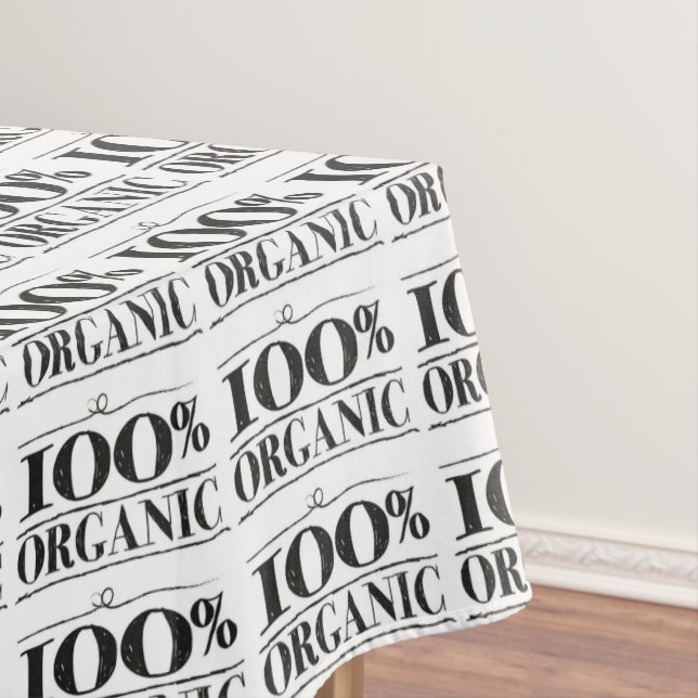 Toalha De Mesa Padrão Branco Preto Orgânico de 100% (Posição Original)