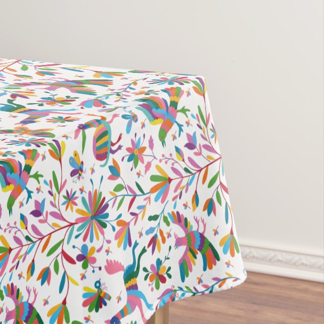 Toalha De Mesa Padrão Brilhante do estilo Otomi mexicano (Posição Original)
