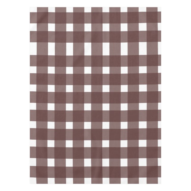 Toalha De Mesa Padrão Brown White Gingham (Frente)