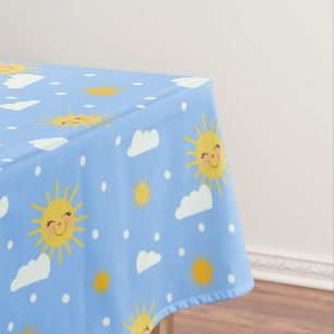 Toalha De Mesa Padrão Céu Nublado de Sol Cuto