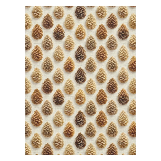 Toalha De Mesa Padrão Clássico de Inverno Pinecone (Frente)