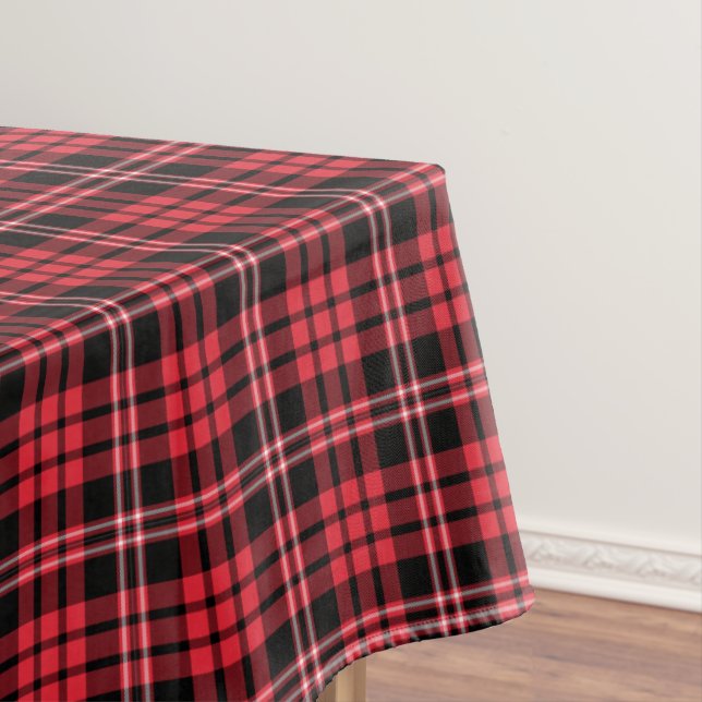 Toalha De Mesa Padrão Clássico de Xadrez do Tartan Vermelho (Posição Original)