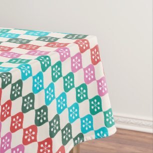 Toalha De Mesa Padrão Colorido de Natal Moderno Retro de Meados d