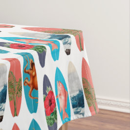 Toalha De Mesa Padrão Colorido de Surfboards Retro