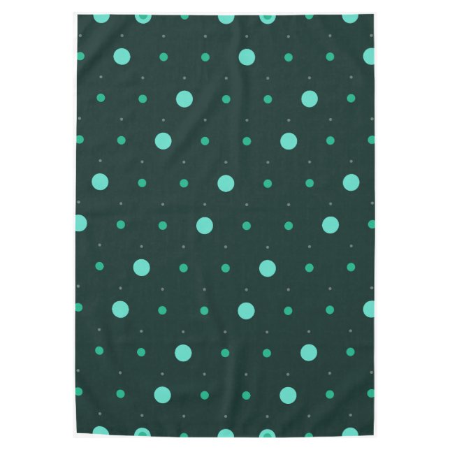 Toalha De Mesa Padrão contínuo de bolinhas verde-água (Frente)