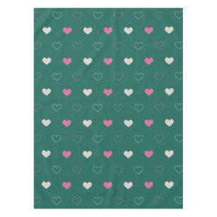 Toalha De Mesa Padrão contínuo de coração rosa e verde Fofo minim