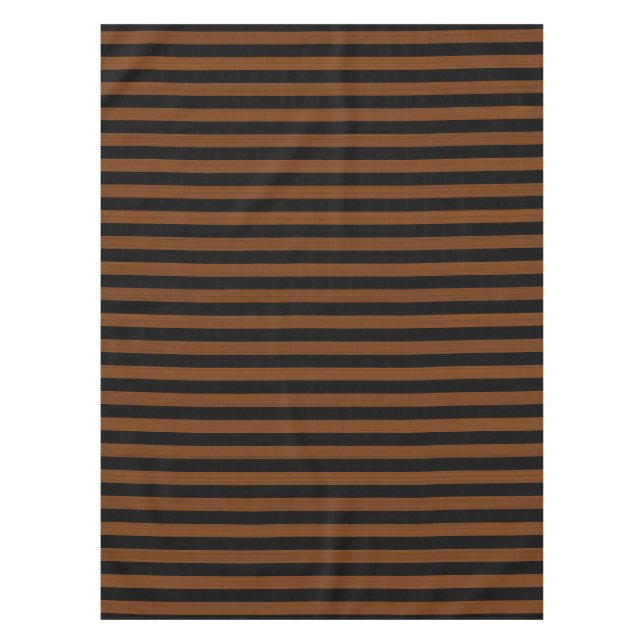 Toalha De Mesa Padrão contínuo de listras pretas e marrons (Frente)