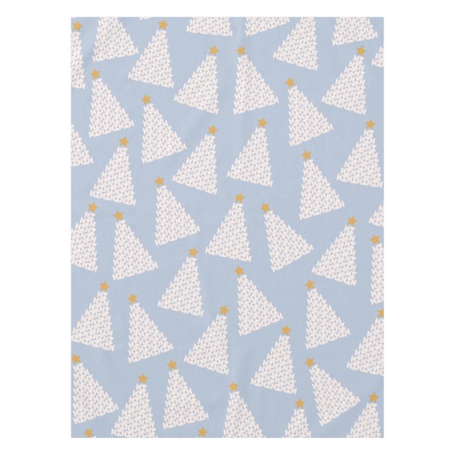 Toalha De Mesa Padrão da árvore de Natal Azul (Frente)