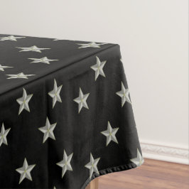 Toalha De Mesa padrão das estrelas da cinza em preto