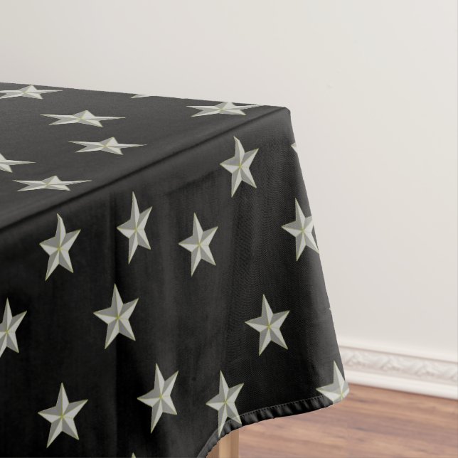 Toalha De Mesa padrão das estrelas da cinza em preto (Posição Original)