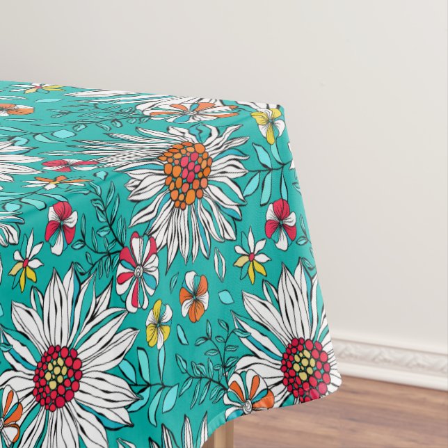 Toalha De Mesa Padrão das flores de margarida amarela-amarela-ala (Posição Original)