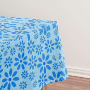 Toalha De Mesa Padrão das flores pequenas.Blue 02.b LBlue BG