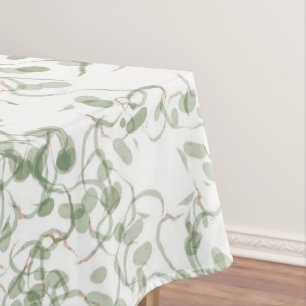 Toalha De Mesa Padrão das Vinhas Florais Verde Pastel