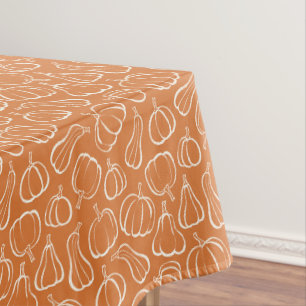Toalha De Mesa Padrão de Abóbora Laranja Decoração de Outono Hall