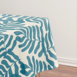 Toalha De Mesa Padrão de abstrato de folhas azuis