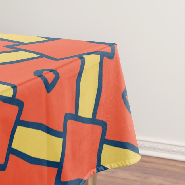 Toalha De Mesa Padrão de Abstrato Geométrico Laranja (Posição Original)