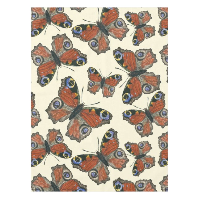 Toalha De Mesa Padrão de aquarela das borboletas (Frente)