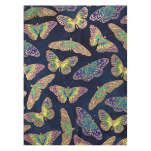 Toalha De Mesa Padrão de Aquarela das Borboletas Douradas do mari