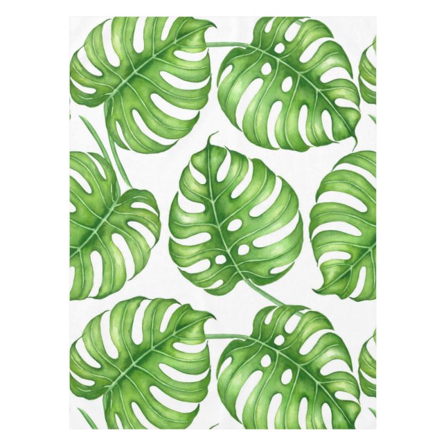Toalha De Mesa Padrão de aquarela de Monstera (Frente)