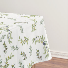 Toalha De Mesa Padrão de aquarela verde chic de oliveira