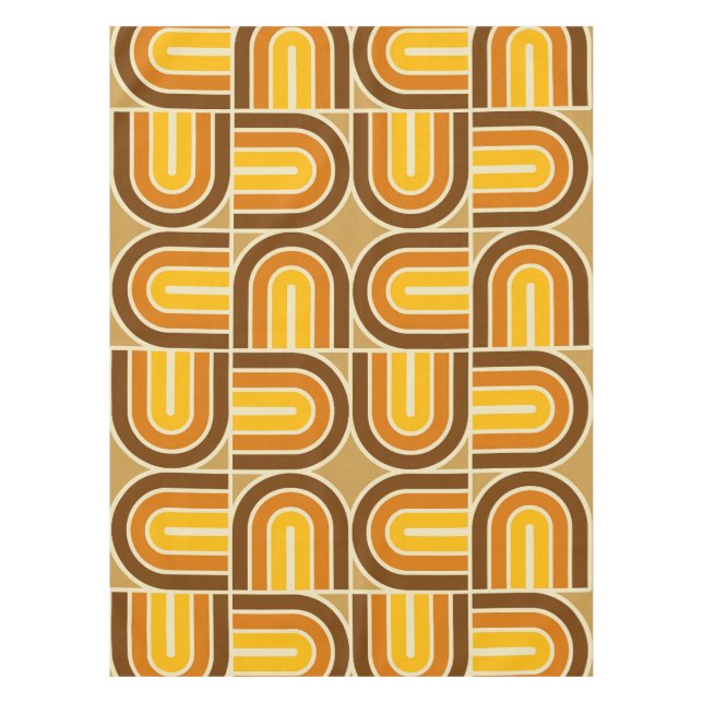 Toalha De Mesa Padrão de Arca Geométrica do Estilo 70s (Frente)