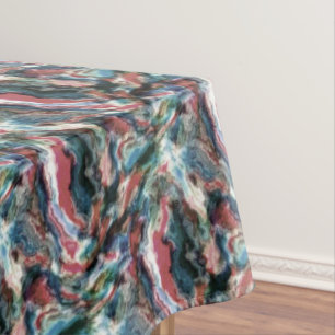 Toalha De Mesa Padrão de Arranque de Coral Vermelho Coral Azul